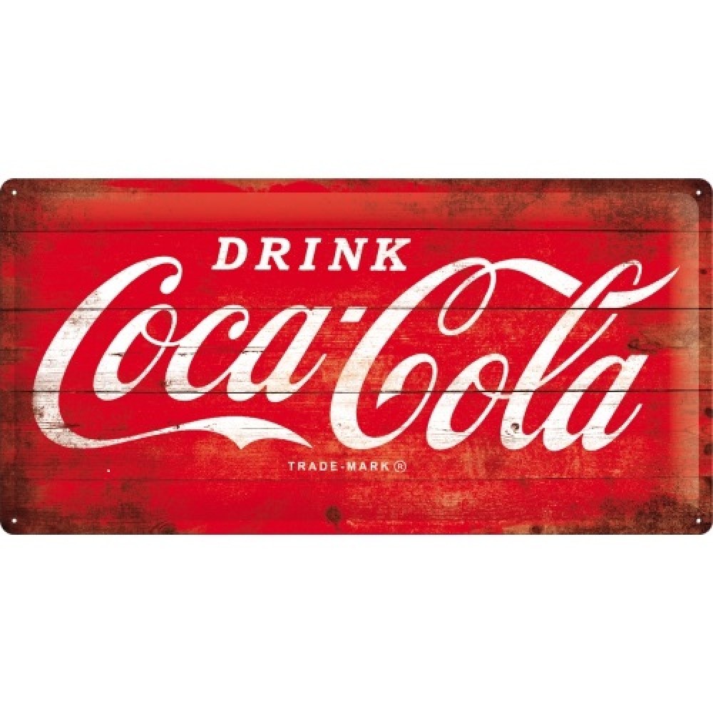 Placa metalica - Coca Cola - Red Logo - 25x50 cm